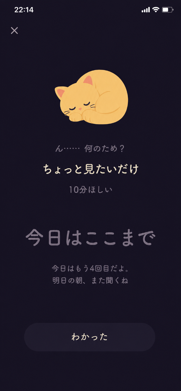 Iiwake 却下画面